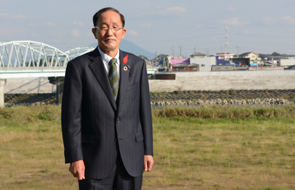 工事の進む鬼怒川・田川にて